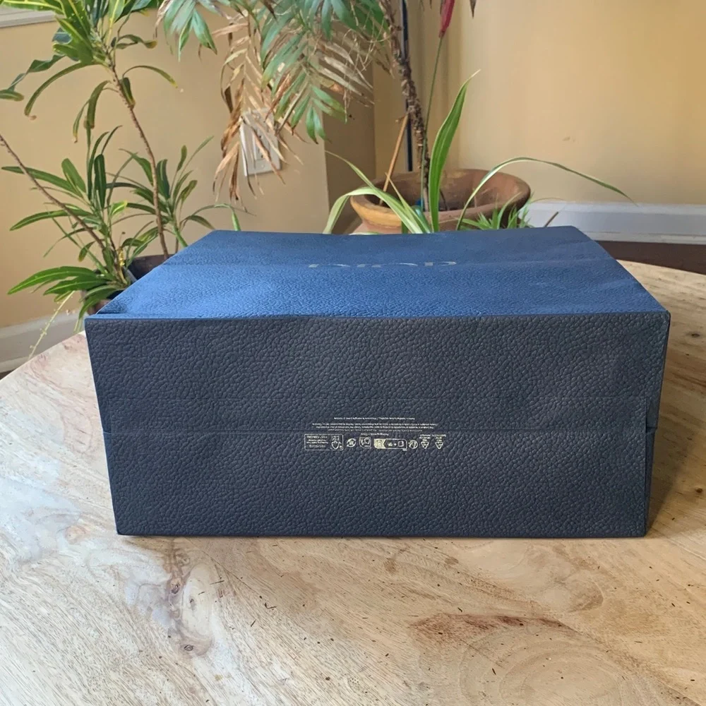 DIOR Navy Paper Shopping Bag with Silver Logo